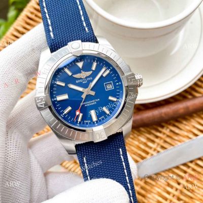 Swiss Quality Copy Breitling Avenger Men Citizen Watches Blue Dial with Leather Strap